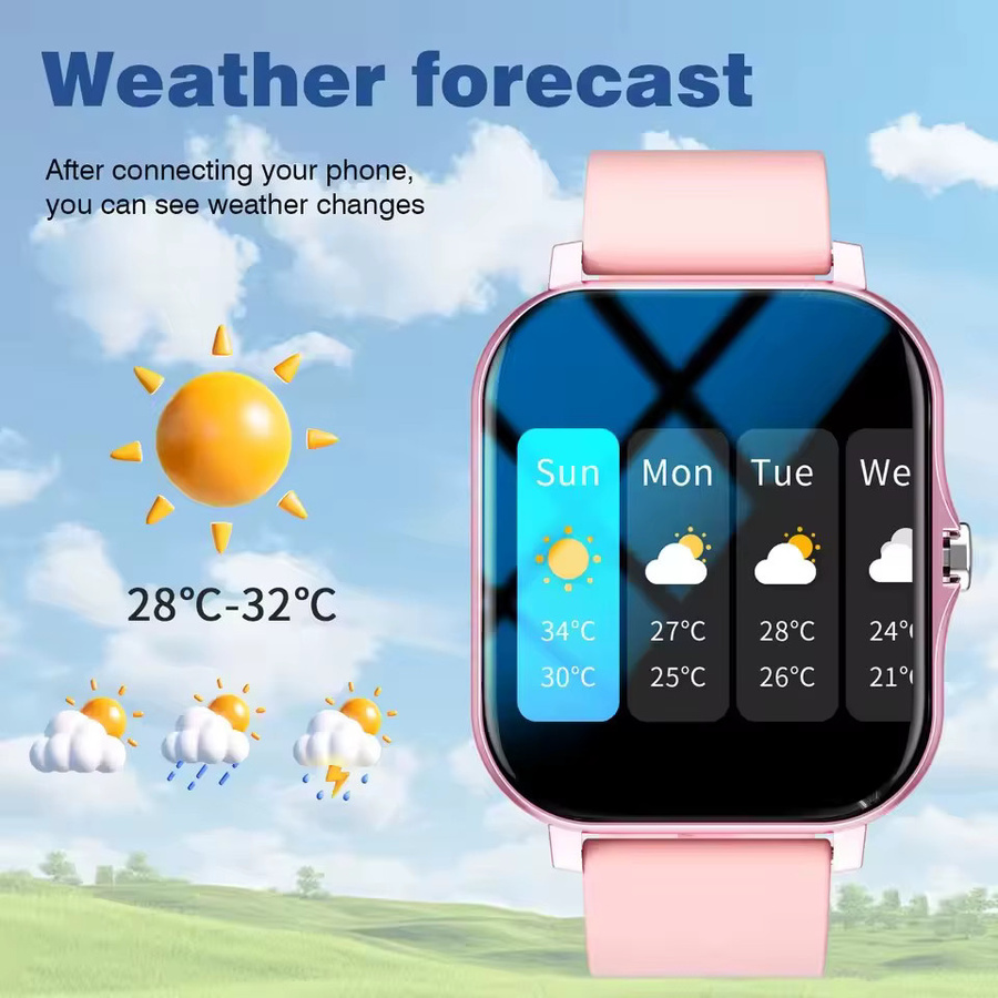 Ola Esporte Smartwatch mit 1,83 Zoll Display in Pink mit Bluetooth Anruffunktion und Gesundheitsmonitor für Herzfrequenz und Blutsauerstoff - Bild 4