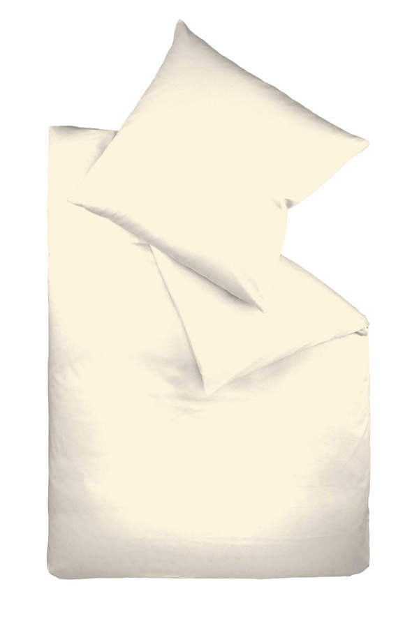 Fleuresse Bettwäsche aus Mako-Satin aus Baumwolle mit Reißverschluss, Beige und Weiß, B/H: 200 x 200 cm und 80 x 80 cm - Bild 1