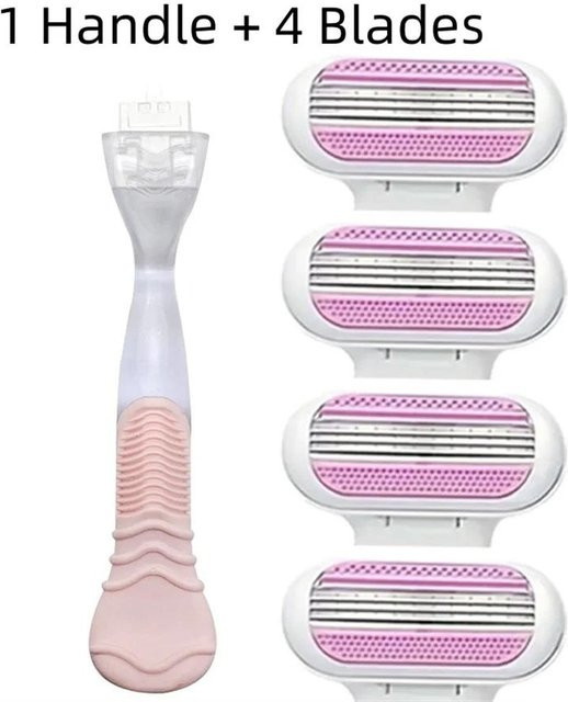 OTRESS Damen-Sicherheitsrasierer, 4 Klingen, Rosa - Bild 1
