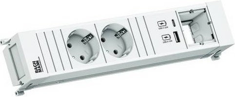 Bachmann 916.702 Steckdosenleiste in Weiß mit USB-A und USB-C Anschlüssen - Bild 1