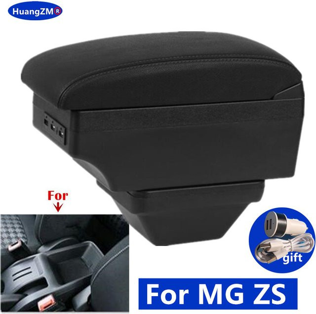 HuangZM Armlehnenbox für MG ZS mit USB-C Anschluss in Schwarz - Bild 1