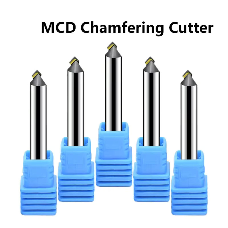 MCD Diamantfräser 90 Grad Fase Schaftfräser und Gravurbit in Silber für Kupfer, Aluminium, Acryl und PVC - Bild 2