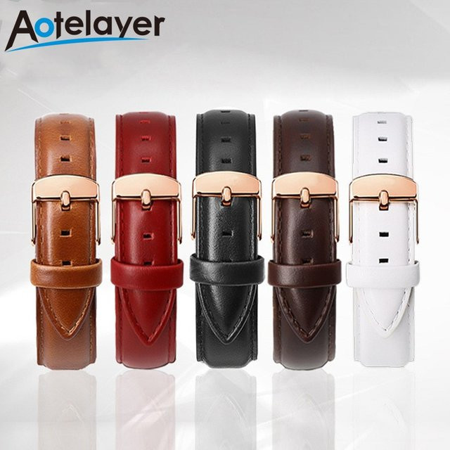 Aotelayer Uhrenarmband Leder, Edelstahl-Dornschließe, Unisex - Bild 1