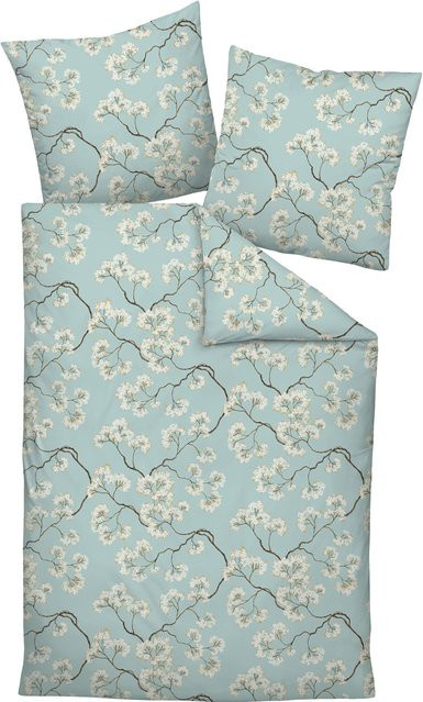 Janine Interlock-Jersey-Bettwäsche Carmen S in Blau mit Streifen, Material: Baumwolle, B/H: 135 x 200 cm und 80 x 80 cm - Bild 1