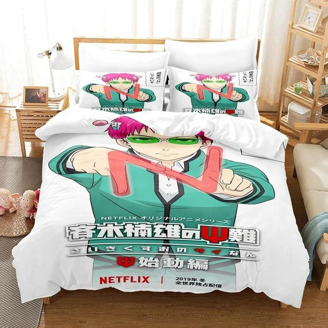 Bettwäscheset Das katastrophale Leben von Saiki K Kusuo mit Bettbezug und Kissenbezug, Mehrfarbig, B/H: 70 x 133 cm - Bild 1
