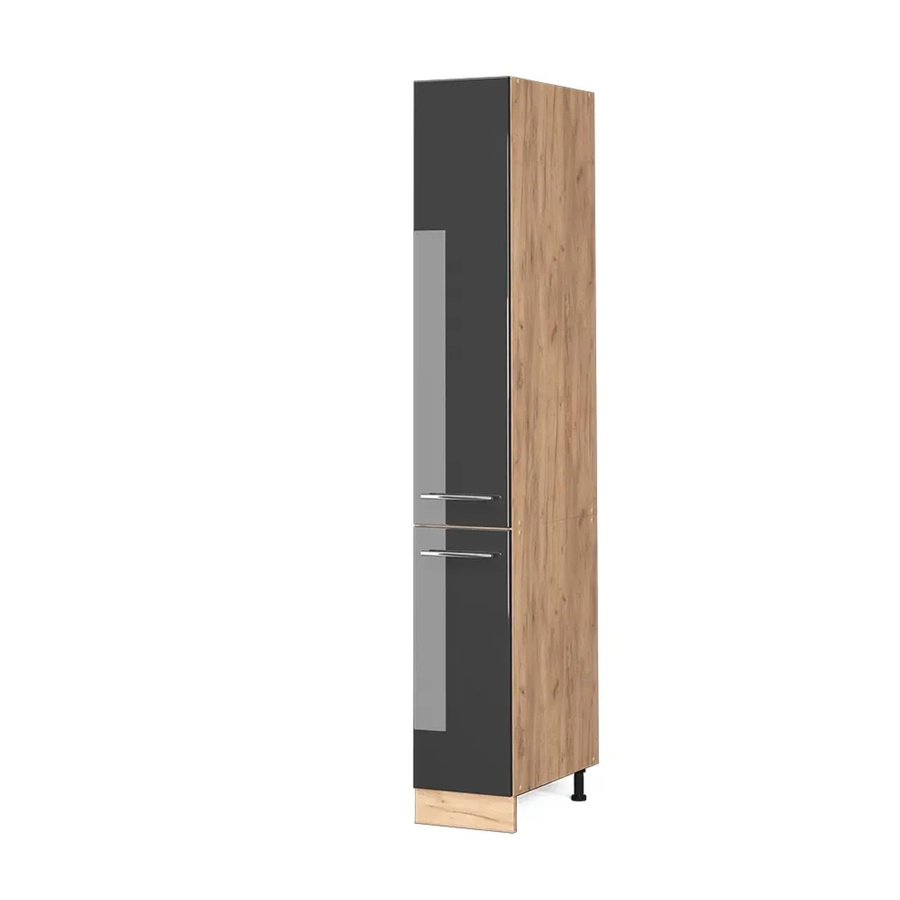 Vicco Apothekerschrank Fame-Line Anthrazit Hochglanz und Goldkraft Eiche mit Soft-Close-Türen - Bild 2