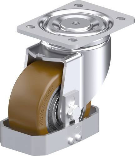 Blickle Stahlblech-Lenkrolle LH-GB 128K-FS in Silber mit 125 mm Rad-Durchmesser und 850 kg Tragfähigkeit - Bild 1