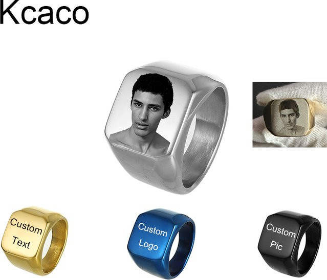 Kcaco Siegelring Edelstahl, Silber, Herren - Bild 1