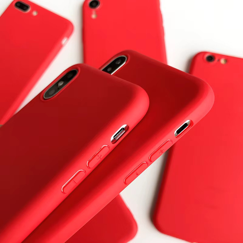 Rote Silikon Handyhülle für Apple iPhone in verschiedenen Modellen, weiche TPU-Rückseite, matt - Bild 3