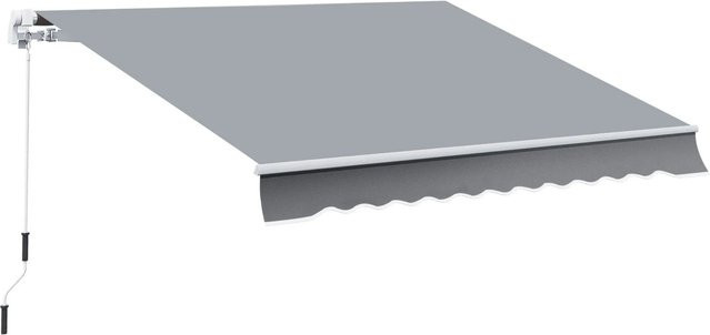 Outsunny Gelenkarmmarkise aus Aluminium und Polyester in Weiß und Grau, B/T/H: 245 x 395 x 350 cm - Bild 1
