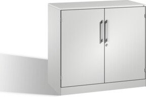 C+P Akten-Sideboard Asisto mit Drehtüren, 2 Ordnerhöhen, Farbe Lichtgrau, H 91,5 cm x B 100 cm x T 43,5 cm - Bild 1