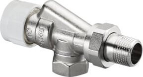 Oventrop Thermostatventil Baureihe AV 9, DN 10, Axial, Messing vernickelt, Silber/Weiß - Bild 1
