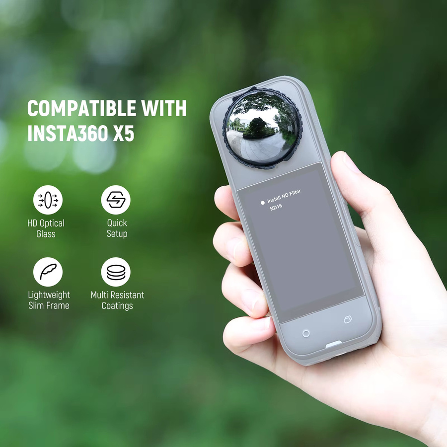 NEEWER ND16 ND-Filter Set mit 4 Stopps Lichtreduzierung aus optischem Glas für Insta360 X5 - Bild 3