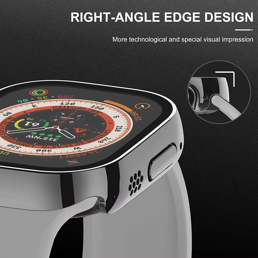 Displayschutzfolie für Apple Watch Case Ultra 2 3 49 mm, PC-Stoßstange, gehärtetes Glas - Bild 4