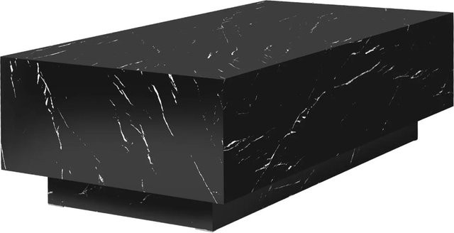 tectake Couchtisch Lasley in Schwarz mit Marmoroptik, minimalistisches Design, B/T/H: 120 x 60 x 35 cm - Bild 2