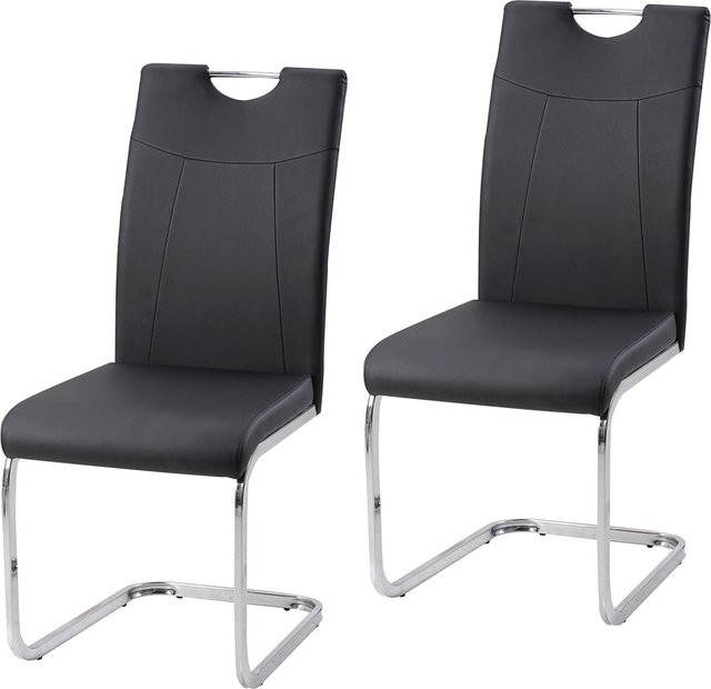 HTI-Line Schwingstuhl KellyC PU 2er Set aus schwarzem Kunstleder - Bild 1