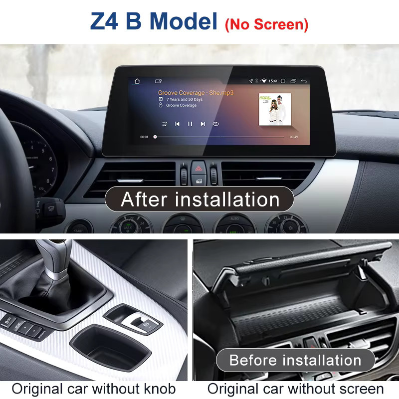 STWEI Wireless CarPlay Android 14 Bildschirm mit Qualcomm Snapdragon 665 und GPS für BMW Z4 E85 E86 E89 CIC in Schwarz - Bild 3
