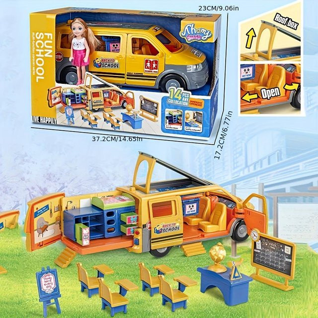 Discover Intime Spielzeugmodell Krankenwagen Schulbus, Spielzeugauto, ab 14 Jahren - Bild 1