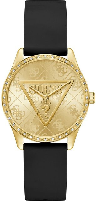 Guess Damenuhr Roxy, Quarz, Edelstahl, Gold, 36 mm, Silikon - Bild 1