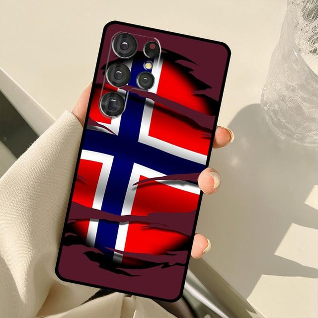 Samsung Galaxy Smartphone Schutzhülle mit Norwegen Flaggen Design in Multicolour - Bild 1