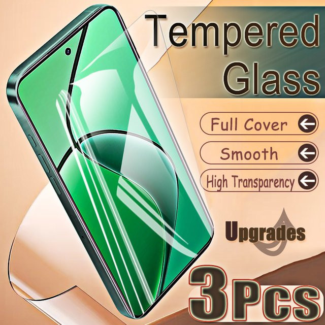 3er-Set gehärtetes Schutzglas für Realme 12 4G, transparent, Fingerabdruck-Entsperrung kompatibel - Bild 1