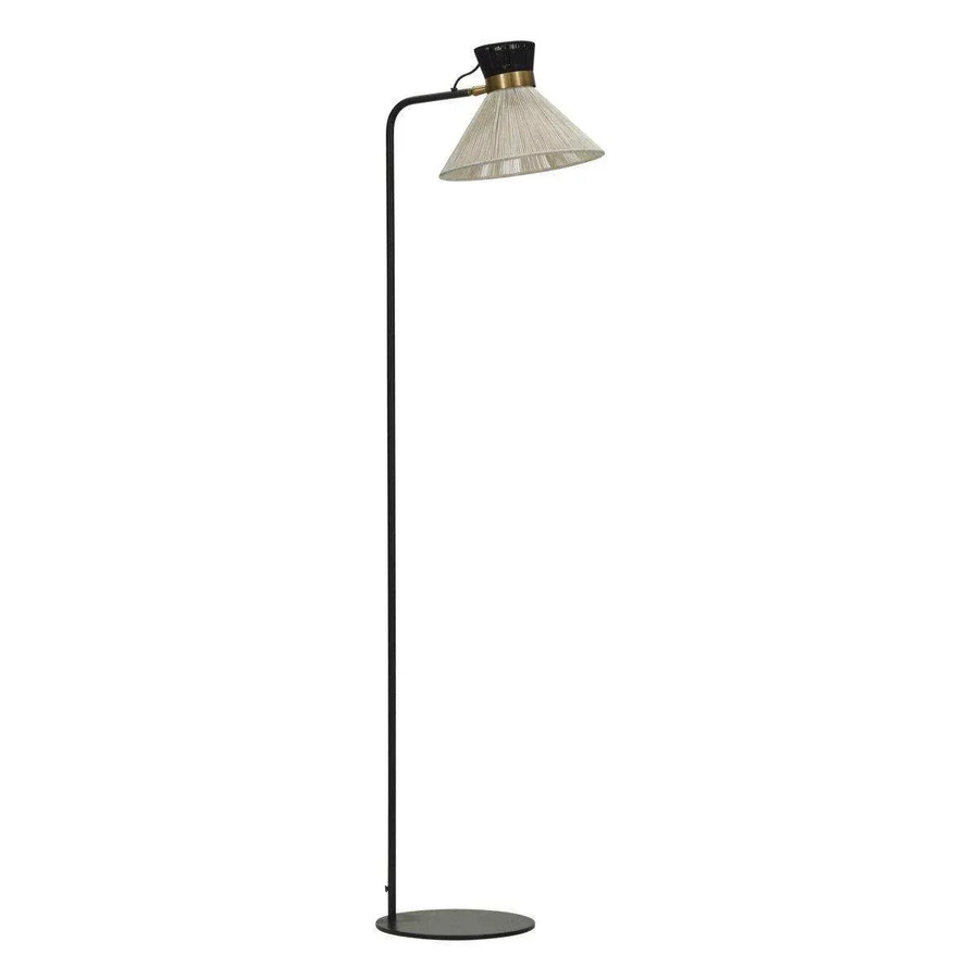 House Doctor Stehlampe aus Cord und Messing in Schwarz, Höhe: 132 cm - Bild 1