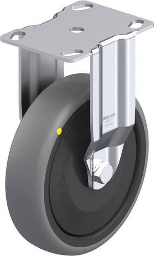 Blickle Bockrolle BKPA-TPA 126KF-ELS in Schwarz und Grau mit Schraubbefestigung und Kunststoffrad, Durchmesser: 125 mm, Tragfähigkeit: 80 kg - Bild 1