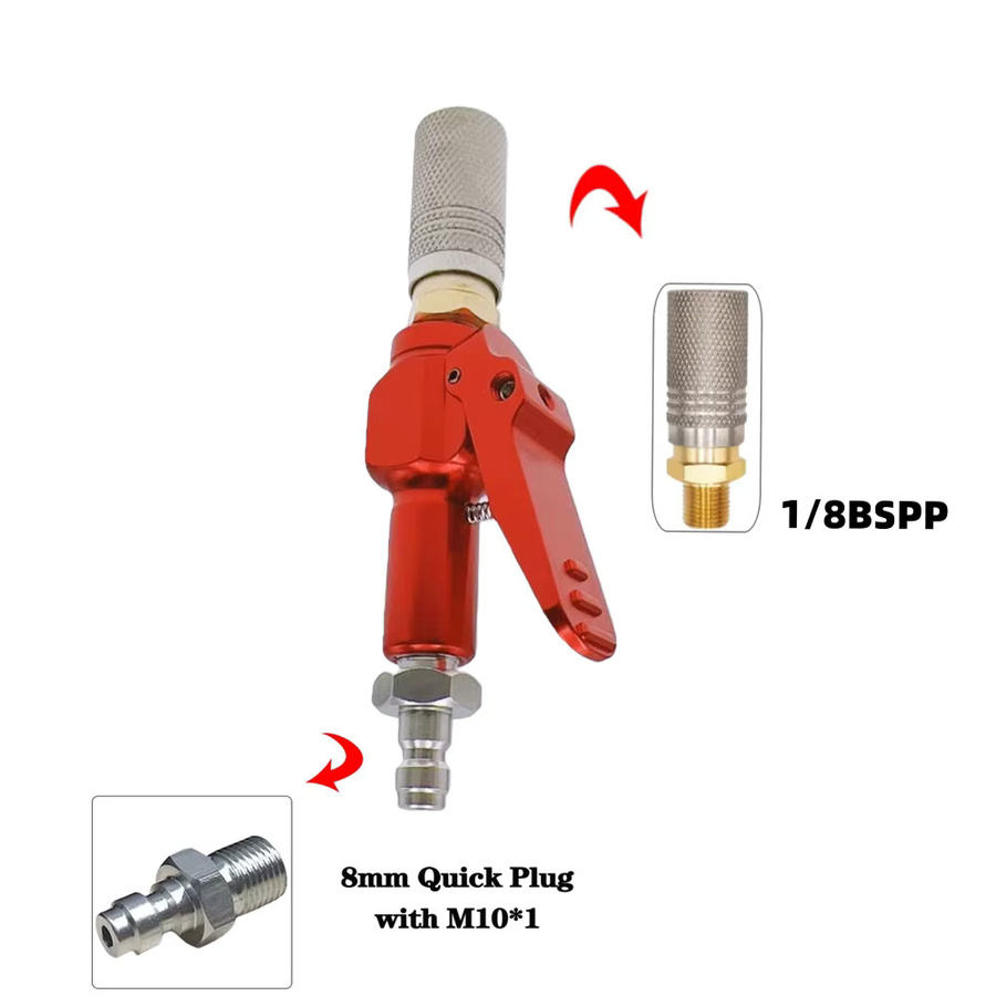 Zimakyfa Schnellbefüllungsanschlüsse Fülladapter mit 8 mm Stecker und 1/8 BSPP Buchse in Rot - Bild 1