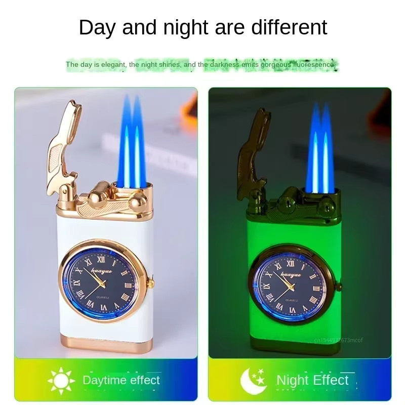 Butan-Feuerzeug-Uhr, Doppelrohr-Feuerzeug, Herren - Bild 3