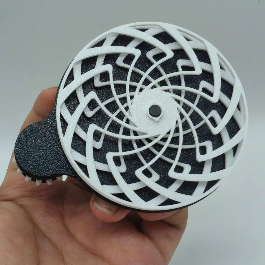 soulbao 3D-gedrucktes Spirale Stressabbau-Spielzeug, Schwarz-Weiß, dynamische Hypnose - Bild 3