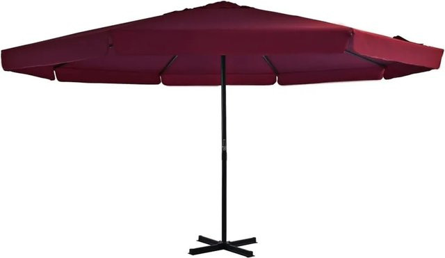 vidaXL Sonnenschirm mit Aluminium-Mast und Polyester-Gewebe in Bordeauxrot, Durchmesser: 500 cm - Bild 1