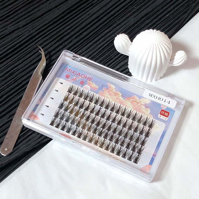 Mixiaohe Segmentierte Weizenklaustern-Wimpern, 80 Bündel, Lockig - Bild 1