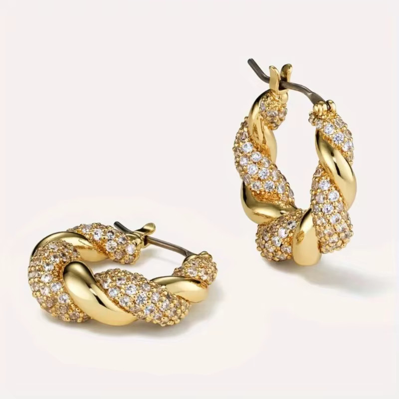 YoYo Creolen, Gold, Zirkonia, Damen - Bild 4