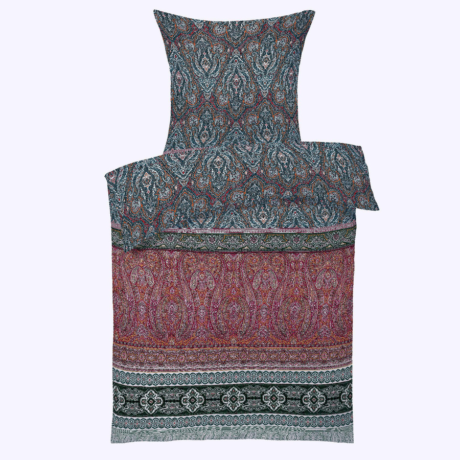 Fleuresse Mako-Satin Bettwäsche mit Paisley-Ornamente in Multicolour, Bettbezug B/H: 155 x 220 cm und Kissenbezug 80 x 80 cm - Bild 1