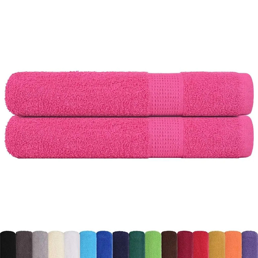 vidaXL Saunatücher 2er Set aus 100% Baumwolle in Rosa, B: 80 cm, L: 200 cm, 360 g/m² - Bild 2