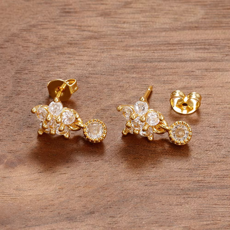 Maodane Ohrringe, Schneeflocke, Zirkonia, Gold, Damen - Bild 3
