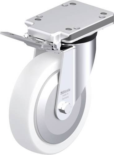 Blickle Stahlblech-Lenkrolle LK-SPO 200G-IS-FA in Weiß mit Rad-Durchmesser 200 mm und einer Tragfähigkeit von 600 kg - Bild 1