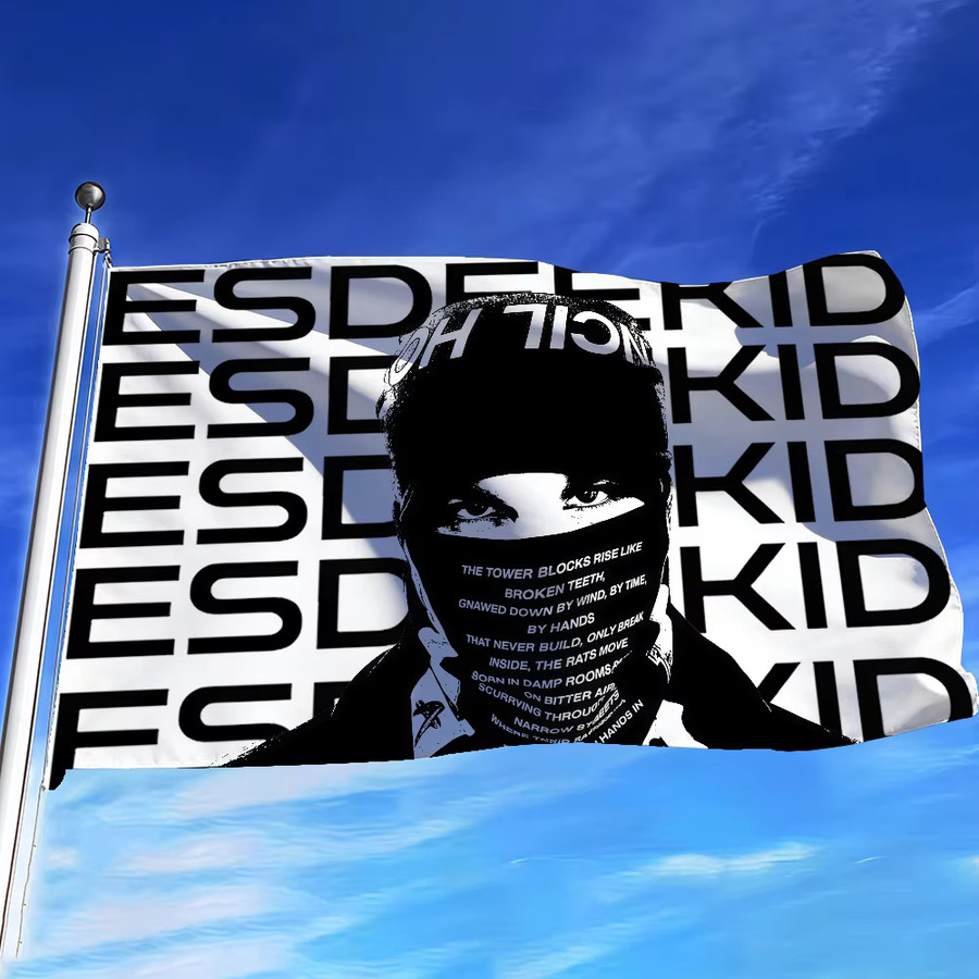Singer EsDeeKid Rebel Flagge in Weiß als textile Dekoration für Innen und Außen - Bild 2