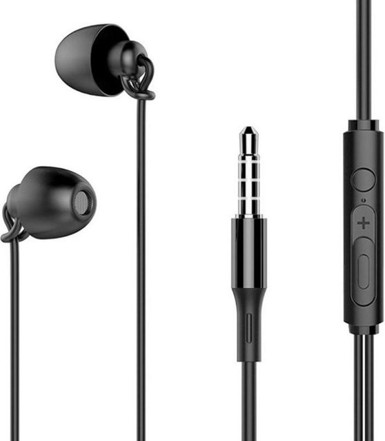 OOTDTY Schlafkopfhörer mit Rauschunterdrückung und Mikrofon, kabelgebundene 3,5-mm-Kopfhörer in Schwarz und Weiß - Bild 1