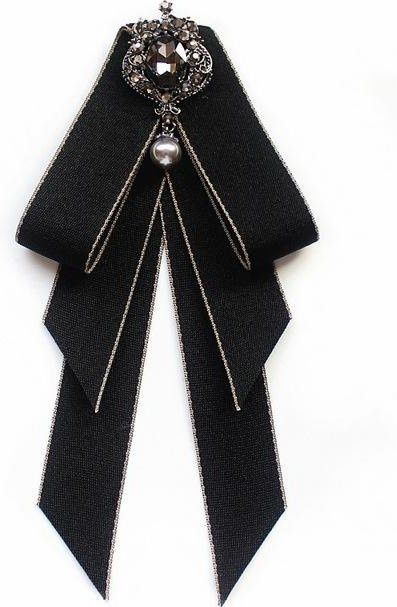 Brosche Perle, Kristall, Schwarz, Damen - Bild 1