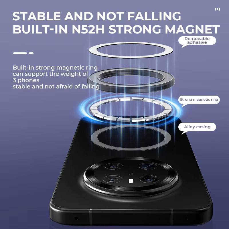 MagSafe Magnetische Ring Telefonhalterung in Blau für iPhone 15, Selbstklebende Handyhalterung für Wand und Auto Dashboard - Bild 4