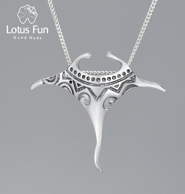 YIRAN Jewelry Anhänger Manta Ray Fisch, 925 Silber, Damen, Vintage - Bild 1