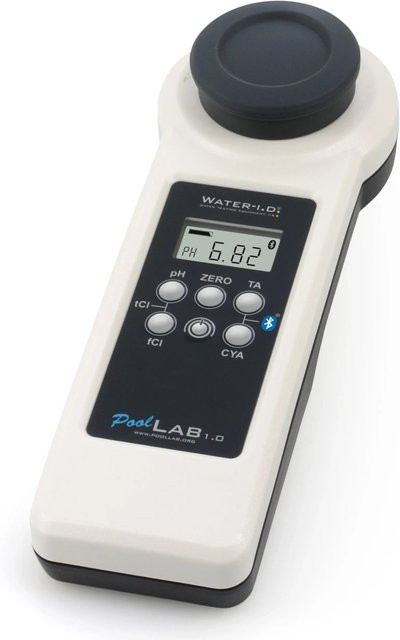 Water-i.d. PoolLab 1.0 Elektronischer Poolwassertester Photometer für pH-Wert, Chlor, Alkalinität und Cyanursäure in Weiß - Bild 2