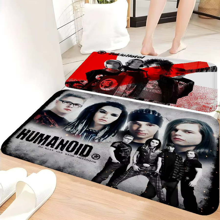 Rutschfeste Badezimmermatte mit Bill Kaulitz Motiv von Tokio Hotel zur Wasserabsorption für Badezimmer oder Schlafzimmer - Bild 6