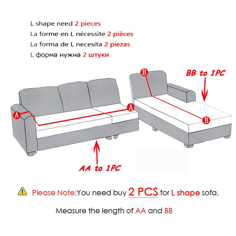 Housmife Ecksofa-Bezug für 3-Sitzer, elastischer Chaiselongue-Schonbezug in einfarbigem Design, Breite: 190-230 cm - Bild 1