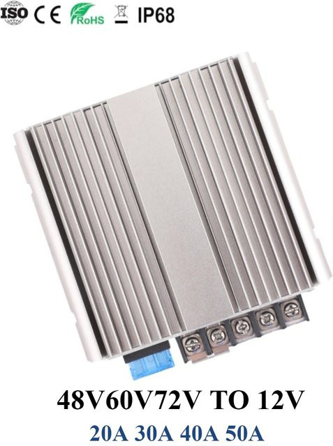 Waohei Power Step-Down Converter DC 48/60/72V zu 12V Automatischer Buck Regler Spannung Netzteil Modul für Auto in Silber - Bild 1