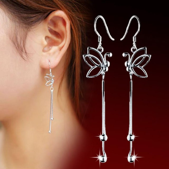 Wucifang Jewelry Ohrringe Schmetterling, Silber, Damen - Bild 1