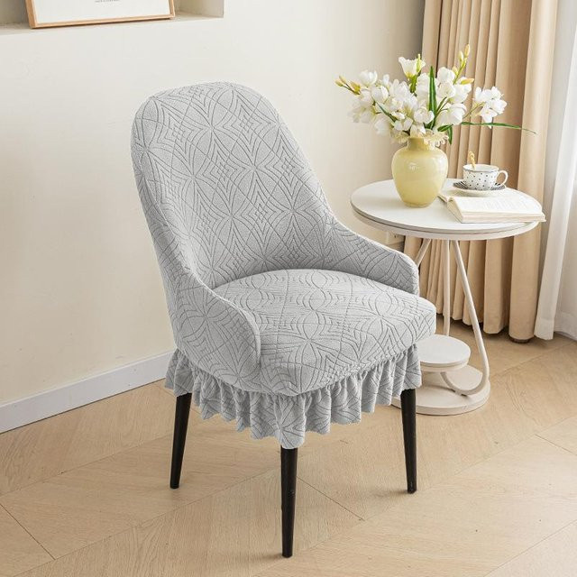 Yiran Furniture Jacquard Stuhlbezug für gebogene Ananasstühle, elastisch und staubdicht, Grau, B/T/H: 39 x 36 x 39 cm - Bild 1
