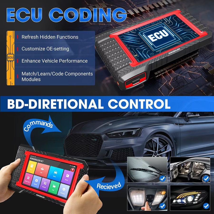KINGBOLEN K7 ALLES System OBD-Scanner CRP919E BT mit Bluetooth für Deutsche Autodiagnose und ECU-Codierung in Schwarz - Bild 3