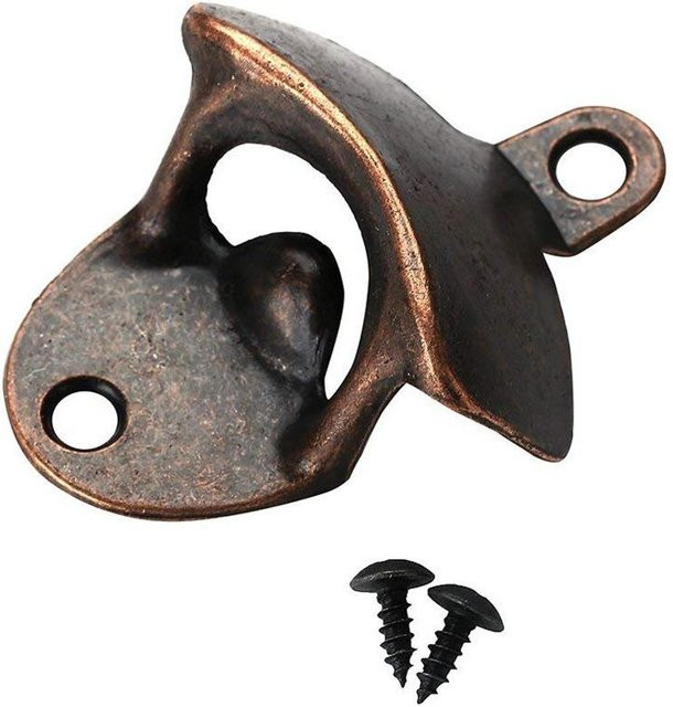 NATAWA Wandmontierter Flaschenöffner aus Metall im Vintage-Stil, Schwarz und Braun - Bild 1